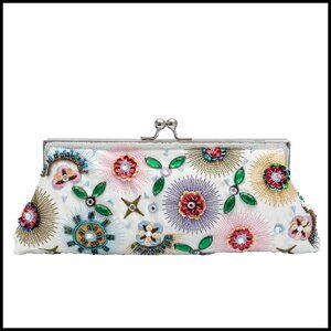 Vintage Floral Embroidered Sequin Clutch Evening Bag Y2K Elegant Wedding